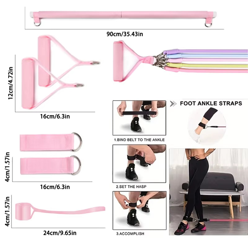 Macaron Color Tension Rope Tensioner Tension Belt Elastic Rope Fitness Set Training Belt Fitness Training Household Equipment